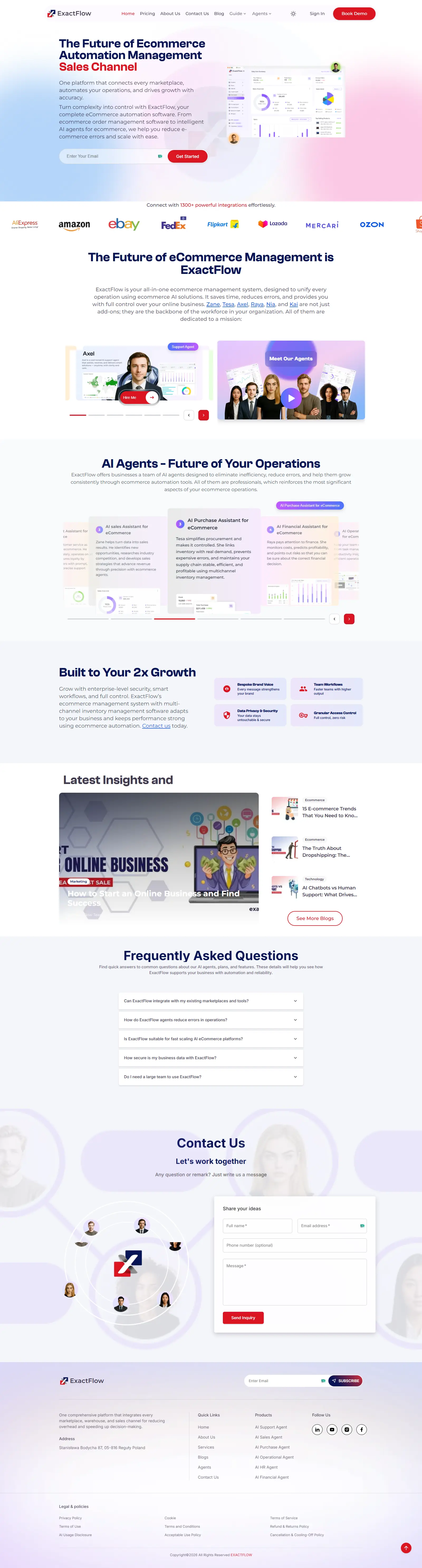 ExactFlow website design