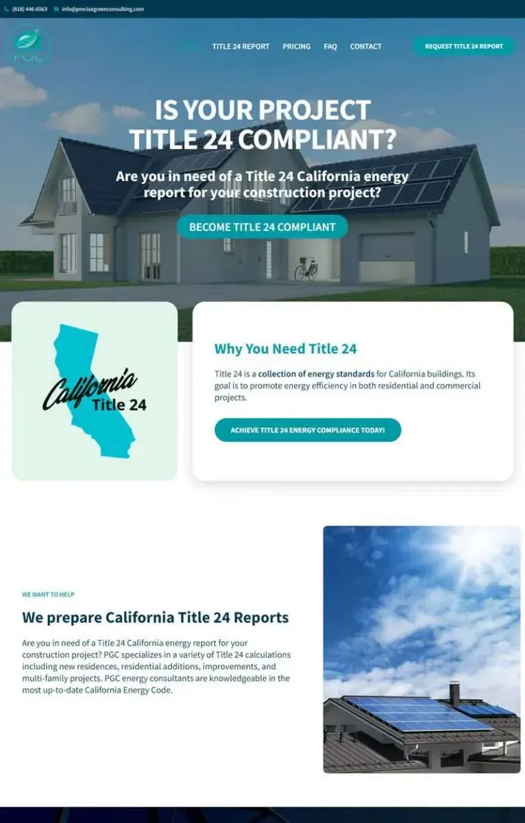 Precise Green Consulting website design